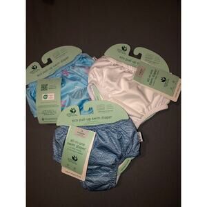 *NWT* Three (3) Green Sprouts All-In-One Swim Diapers  -  6 months